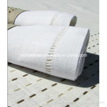Luxury 100%Linen Nakin and Placemat with Hemstitch (PM-012)